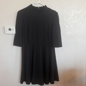 Elegant Black Long-Sleeve Mock Neck Dress